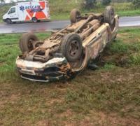 Acidente com viatura deixa três policiais feridos na BR-324 